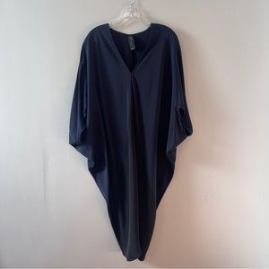 Zero + Maria Cornjeo Navy & Black Silk Charmeuse Koya Dress Size 10